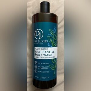 Dr Jacobs Plant-Based Rich Castile Body Wash Peppermint Essential Oil 32 oz